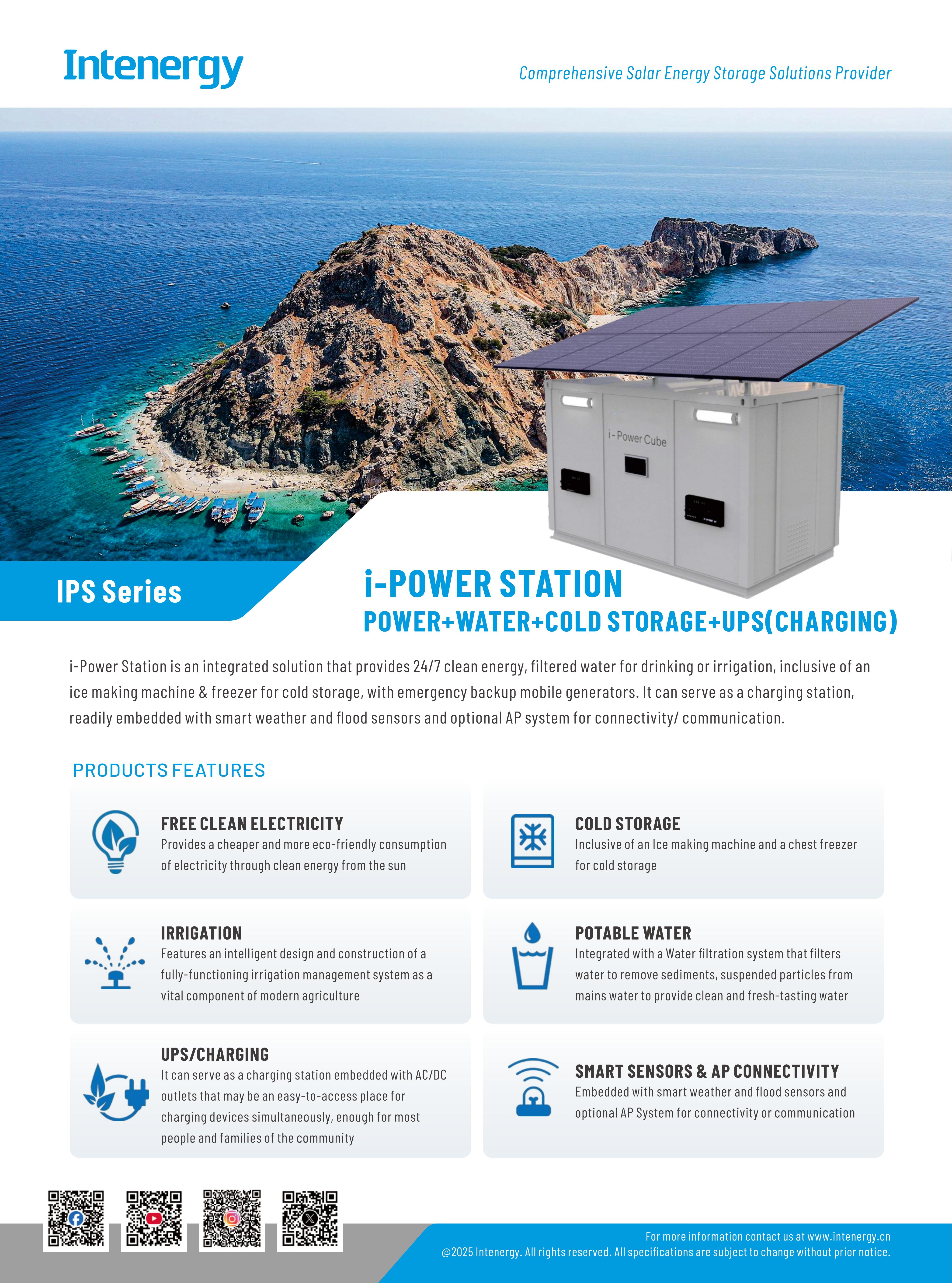Power de station I-Power + eau + stockage à froid + UPS （Charge）